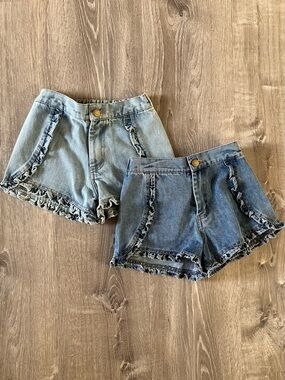 NEW SweetHoney Ruffle Denim Shorts Bundle (2)